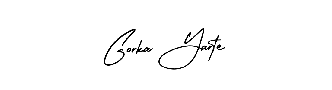 if you are searching for the best signature style for your name Gorka Yarte. so please give up your signature search. here we have designed multiple signature styles  using AmerikaSignatureDemo-Regular. Gorka Yarte signature style 3 images and pictures png