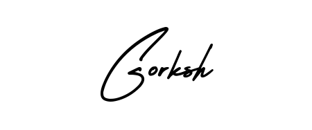 An effortless, minimalist signature concept for Gorksh using AmerikaSignatureDemo-Regular design. Clean lines that look great on any document. Gorksh signature style 3 images and pictures png