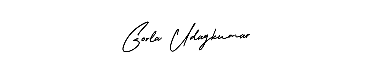 Create a beautiful signature design for name Gorla Udaykumar. With this signature (AmerikaSignatureDemo-Regular) fonts, you can make a handwritten signature for free. Gorla Udaykumar signature style 3 images and pictures png