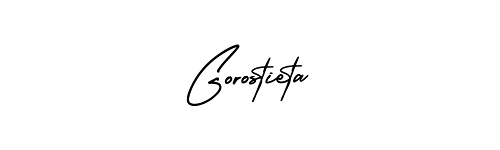 Use a signature maker to create a handwritten signature online. With this signature software, you can design (AmerikaSignatureDemo-Regular) your own signature for name Gorostieta. Gorostieta signature style 3 images and pictures png