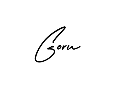 Goru stylish signature style. Best Handwritten Sign (AmerikaSignatureDemo-Regular) for my name. Handwritten Signature Collection Ideas for my name Goru. Goru signature style 3 images and pictures png