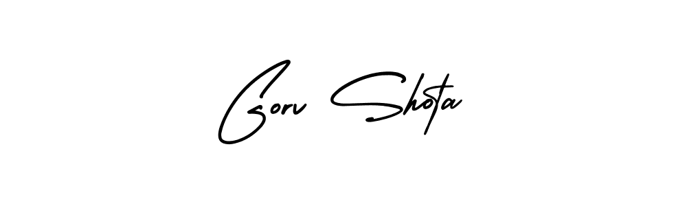 The best way (AmerikaSignatureDemo-Regular) to make a short signature is to pick only two or three words in your name. The name Gorv Shota include a total of six letters. For converting this name. Gorv Shota signature style 3 images and pictures png