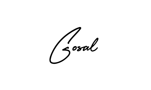 The best way (AmerikaSignatureDemo-Regular) to make a short signature is to pick only two or three words in your name. The name Gosal include a total of six letters. For converting this name. Gosal signature style 3 images and pictures png