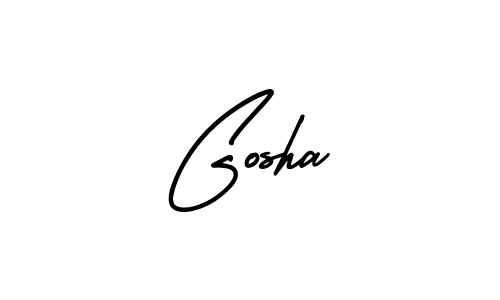 Make a beautiful signature design for name Gosha. With this signature (AmerikaSignatureDemo-Regular) style, you can create a handwritten signature for free. Gosha signature style 3 images and pictures png