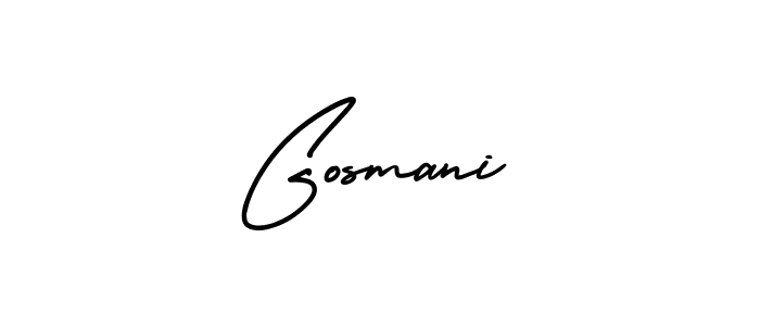The best way (AmerikaSignatureDemo-Regular) to make a short signature is to pick only two or three words in your name. The name Gosmani include a total of six letters. For converting this name. Gosmani signature style 3 images and pictures png