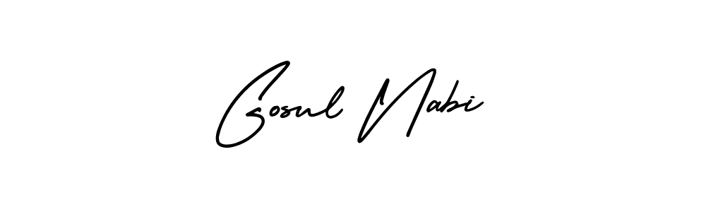 It looks lik you need a new signature style for name Gosul Nabi. Design unique handwritten (AmerikaSignatureDemo-Regular) signature with our free signature maker in just a few clicks. Gosul Nabi signature style 3 images and pictures png