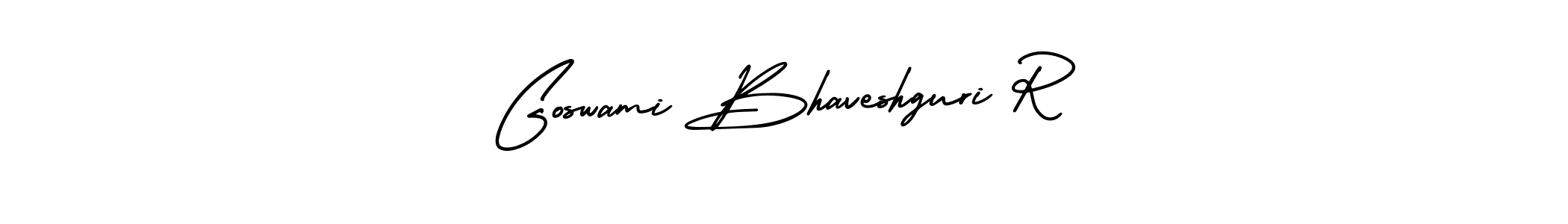 Also You can easily find your signature by using the search form. We will create Goswami Bhaveshguri R name handwritten signature images for you free of cost using AmerikaSignatureDemo-Regular sign style. Goswami Bhaveshguri R signature style 3 images and pictures png