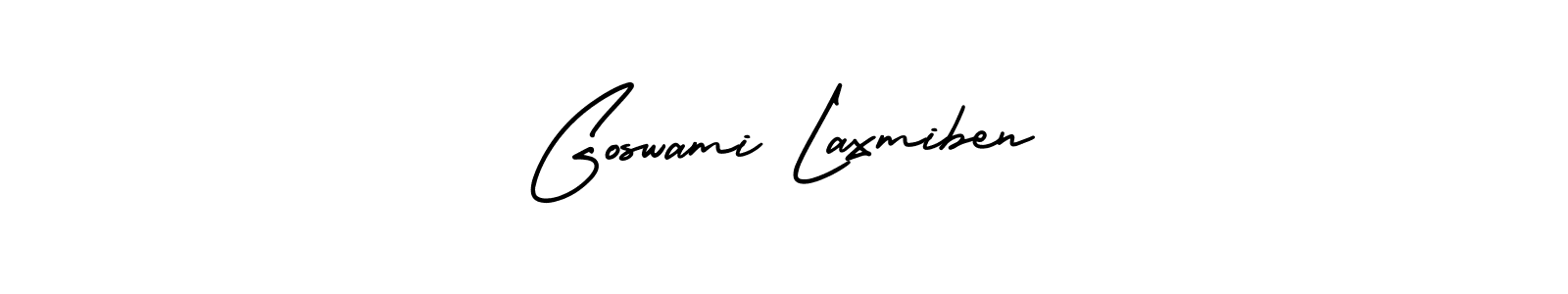It looks lik you need a new signature style for name Goswami Laxmiben. Design unique handwritten (AmerikaSignatureDemo-Regular) signature with our free signature maker in just a few clicks. Goswami Laxmiben signature style 3 images and pictures png