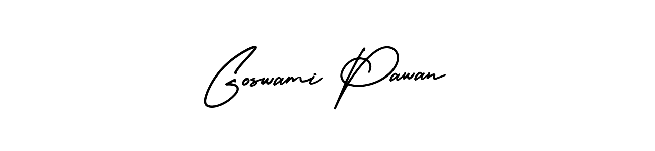 Also You can easily find your signature by using the search form. We will create Goswami Pawan name handwritten signature images for you free of cost using AmerikaSignatureDemo-Regular sign style. Goswami Pawan signature style 3 images and pictures png