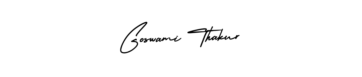 It looks lik you need a new signature style for name Goswami Thakur. Design unique handwritten (AmerikaSignatureDemo-Regular) signature with our free signature maker in just a few clicks. Goswami Thakur signature style 3 images and pictures png