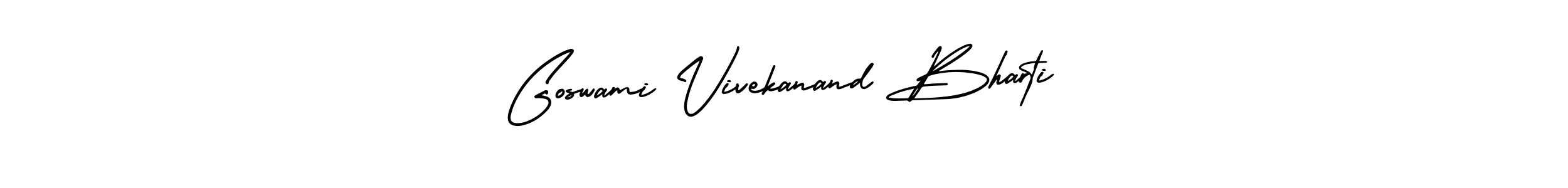 It looks lik you need a new signature style for name Goswami Vivekanand Bharti. Design unique handwritten (AmerikaSignatureDemo-Regular) signature with our free signature maker in just a few clicks. Goswami Vivekanand Bharti signature style 3 images and pictures png