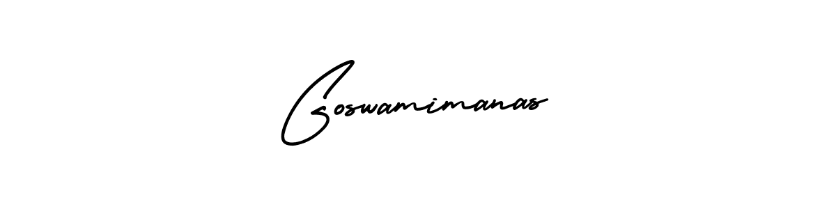 You should practise on your own different ways (AmerikaSignatureDemo-Regular) to write your name (Goswamimanas) in signature. don't let someone else do it for you. Goswamimanas signature style 3 images and pictures png