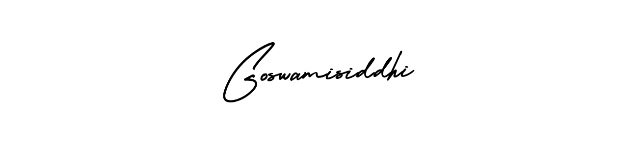 How to make Goswamisiddhi name signature. Use AmerikaSignatureDemo-Regular style for creating short signs online. This is the latest handwritten sign. Goswamisiddhi signature style 3 images and pictures png