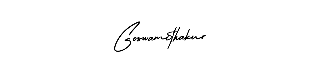 How to make Goswamithakur name signature. Use AmerikaSignatureDemo-Regular style for creating short signs online. This is the latest handwritten sign. Goswamithakur signature style 3 images and pictures png