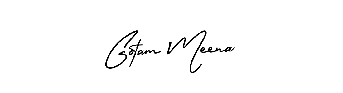 How to make Gotam Meena name signature. Use AmerikaSignatureDemo-Regular style for creating short signs online. This is the latest handwritten sign. Gotam Meena signature style 3 images and pictures png