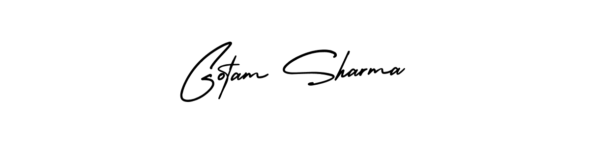 How to Draw Gotam Sharma signature style? AmerikaSignatureDemo-Regular is a latest design signature styles for name Gotam Sharma. Gotam Sharma signature style 3 images and pictures png
