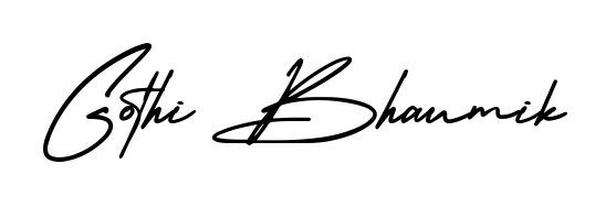 Master the art of signing with Gothi Bhaumik written in fluent AmerikaSignatureDemo-Regular script. A great template to practice and refine your handwriting. Gothi Bhaumik signature style 3 images and pictures png