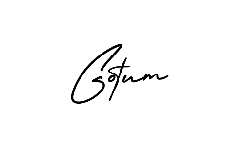 It looks lik you need a new signature style for name Gotum. Design unique handwritten (AmerikaSignatureDemo-Regular) signature with our free signature maker in just a few clicks. Gotum signature style 3 images and pictures png