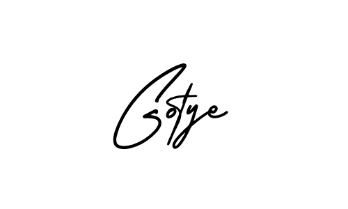 How to make Gotye name signature. Use AmerikaSignatureDemo-Regular style for creating short signs online. This is the latest handwritten sign. Gotye signature style 3 images and pictures png