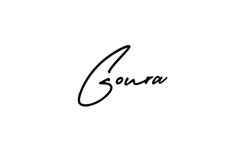 How to make Goura name signature. Use AmerikaSignatureDemo-Regular style for creating short signs online. This is the latest handwritten sign. Goura signature style 3 images and pictures png