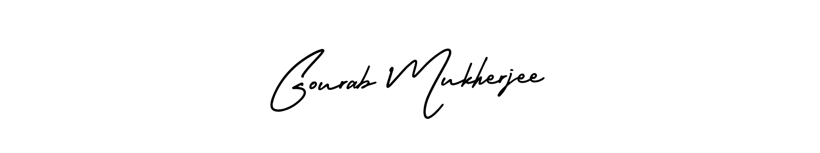 The best way (AmerikaSignatureDemo-Regular) to make a short signature is to pick only two or three words in your name. The name Gourab Mukherjee include a total of six letters. For converting this name. Gourab Mukherjee signature style 3 images and pictures png