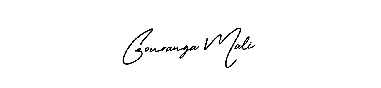 The best way (AmerikaSignatureDemo-Regular) to make a short signature is to pick only two or three words in your name. The name Gouranga Mali include a total of six letters. For converting this name. Gouranga Mali signature style 3 images and pictures png