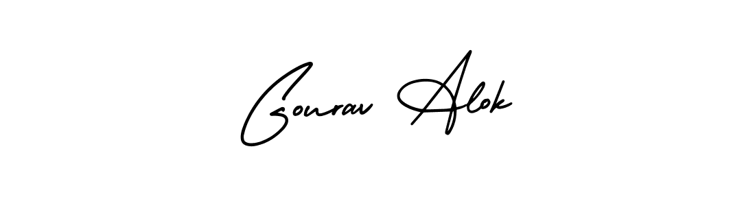 Gourav Alok stylish signature style. Best Handwritten Sign (AmerikaSignatureDemo-Regular) for my name. Handwritten Signature Collection Ideas for my name Gourav Alok. Gourav Alok signature style 3 images and pictures png