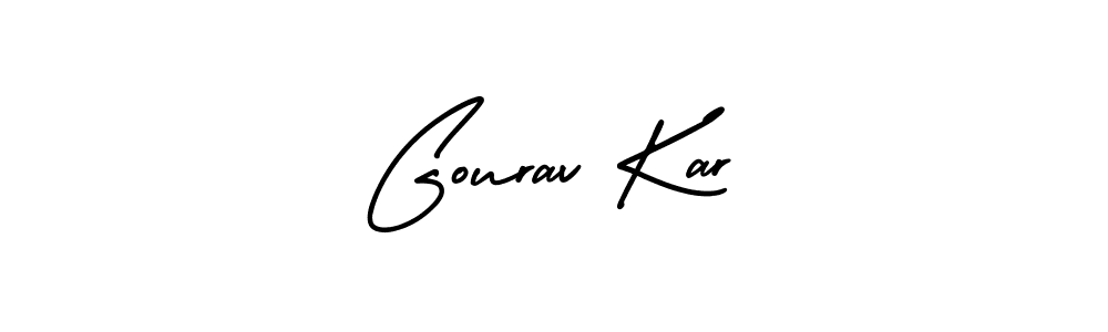 The best way (AmerikaSignatureDemo-Regular) to make a short signature is to pick only two or three words in your name. The name Gourav Kar include a total of six letters. For converting this name. Gourav Kar signature style 3 images and pictures png