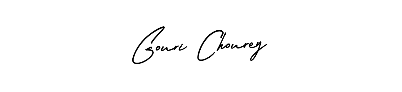 The best way (AmerikaSignatureDemo-Regular) to make a short signature is to pick only two or three words in your name. The name Gouri Chourey include a total of six letters. For converting this name. Gouri Chourey signature style 3 images and pictures png