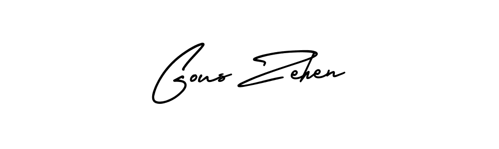 Design your own signature with our free online signature maker. With this signature software, you can create a handwritten (AmerikaSignatureDemo-Regular) signature for name Gous Zehen. Gous Zehen signature style 3 images and pictures png