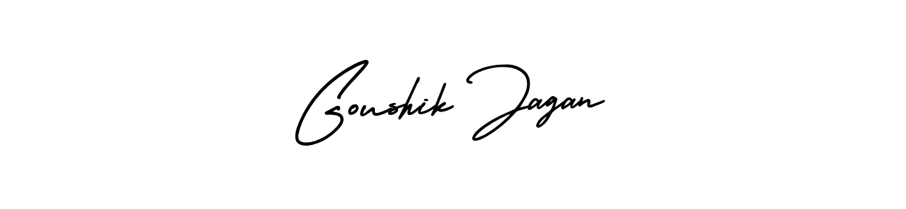 It looks lik you need a new signature style for name Goushik Jagan. Design unique handwritten (AmerikaSignatureDemo-Regular) signature with our free signature maker in just a few clicks. Goushik Jagan signature style 3 images and pictures png