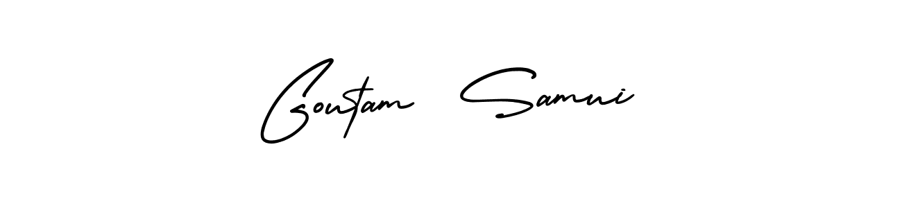 Goutam  Samui stylish signature style. Best Handwritten Sign (AmerikaSignatureDemo-Regular) for my name. Handwritten Signature Collection Ideas for my name Goutam  Samui. Goutam  Samui signature style 3 images and pictures png