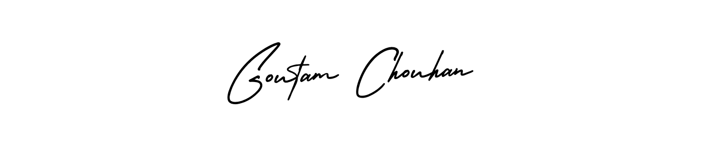 How to Draw Goutam Chouhan signature style? AmerikaSignatureDemo-Regular is a latest design signature styles for name Goutam Chouhan. Goutam Chouhan signature style 3 images and pictures png