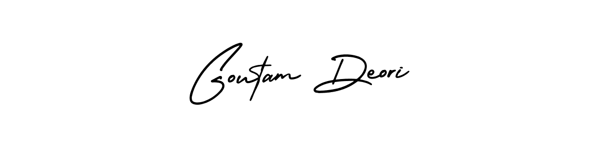 This is the best signature style for the Goutam Deori name. Also you like these signature font (AmerikaSignatureDemo-Regular). Mix name signature. Goutam Deori signature style 3 images and pictures png