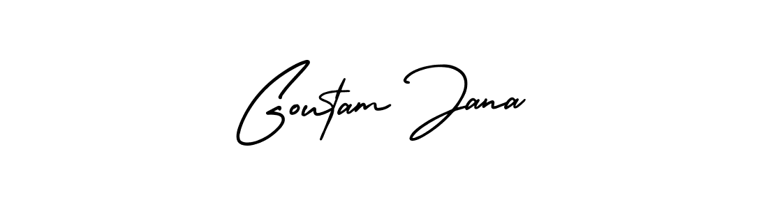 Goutam Jana stylish signature style. Best Handwritten Sign (AmerikaSignatureDemo-Regular) for my name. Handwritten Signature Collection Ideas for my name Goutam Jana. Goutam Jana signature style 3 images and pictures png