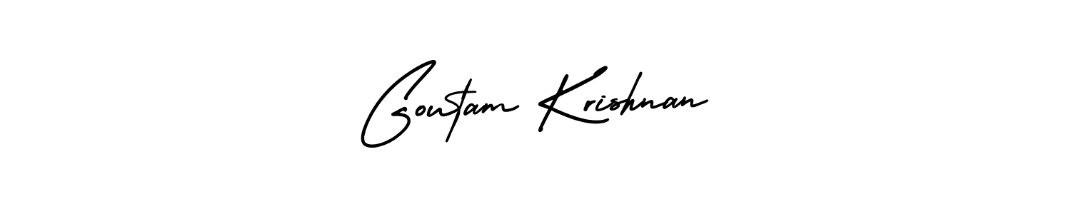 Use a signature maker to create a handwritten signature online. With this signature software, you can design (AmerikaSignatureDemo-Regular) your own signature for name Goutam Krishnan. Goutam Krishnan signature style 3 images and pictures png