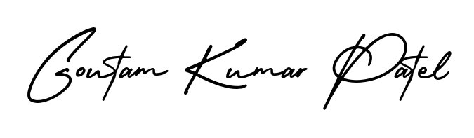 Explore multiple handwriting variations for Goutam Kumar Patel including this stunning AmerikaSignatureDemo-Regular design. Free to use across all platforms. Goutam Kumar Patel signature style 3 images and pictures png