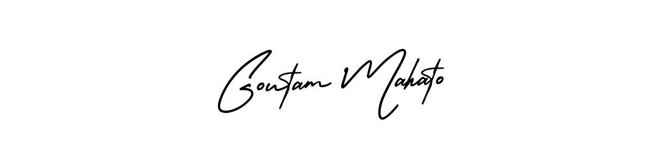 Make a short Goutam Mahato signature style. Manage your documents anywhere anytime using AmerikaSignatureDemo-Regular. Create and add eSignatures, submit forms, share and send files easily. Goutam Mahato signature style 3 images and pictures png