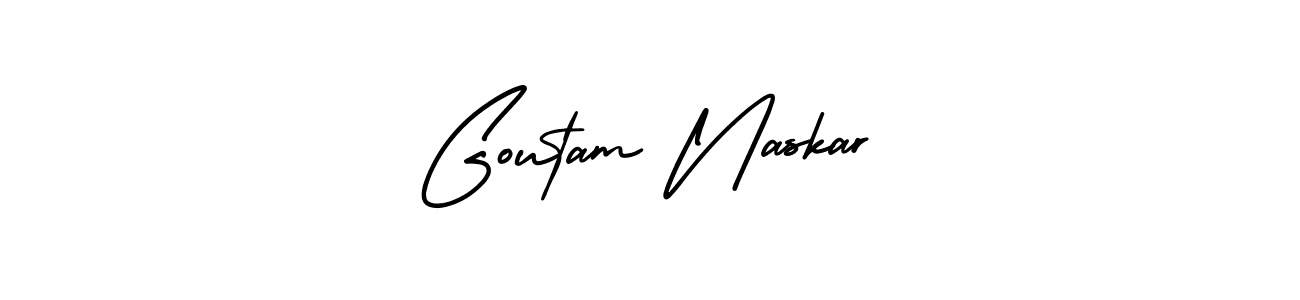 This is the best signature style for the Goutam Naskar name. Also you like these signature font (AmerikaSignatureDemo-Regular). Mix name signature. Goutam Naskar signature style 3 images and pictures png