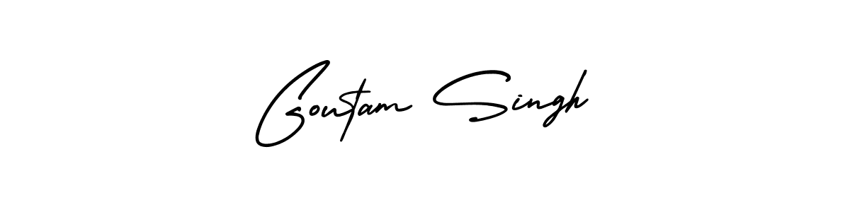 Goutam Singh stylish signature style. Best Handwritten Sign (AmerikaSignatureDemo-Regular) for my name. Handwritten Signature Collection Ideas for my name Goutam Singh. Goutam Singh signature style 3 images and pictures png