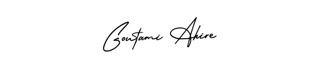 Design your own signature with our free online signature maker. With this signature software, you can create a handwritten (AmerikaSignatureDemo-Regular) signature for name Goutami Ahire. Goutami Ahire signature style 3 images and pictures png