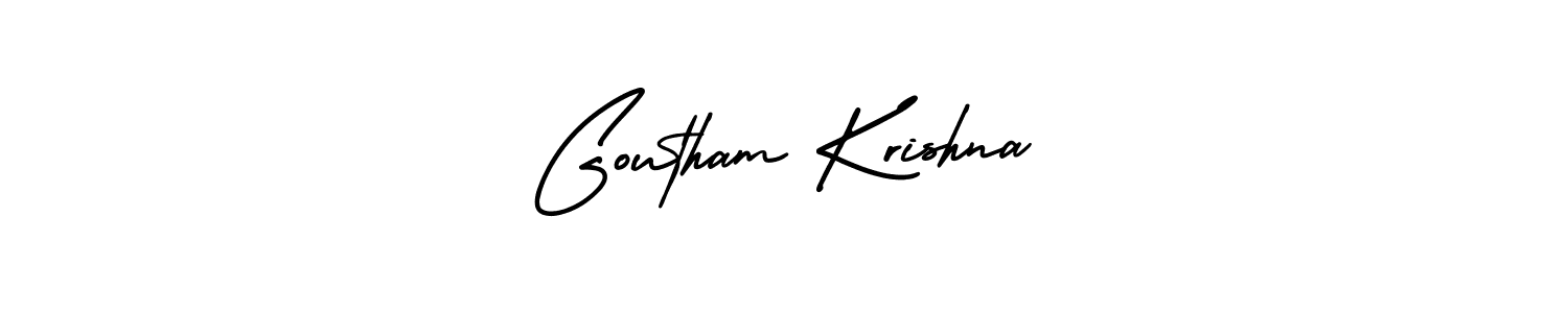 Goutham Krishna stylish signature style. Best Handwritten Sign (AmerikaSignatureDemo-Regular) for my name. Handwritten Signature Collection Ideas for my name Goutham Krishna. Goutham Krishna signature style 3 images and pictures png