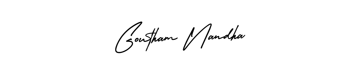 Make a short Goutham Nandha signature style. Manage your documents anywhere anytime using AmerikaSignatureDemo-Regular. Create and add eSignatures, submit forms, share and send files easily. Goutham Nandha signature style 3 images and pictures png