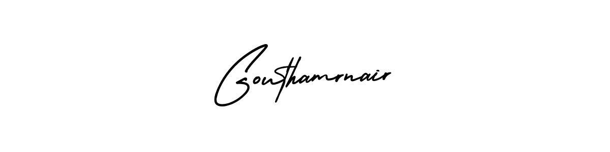 AmerikaSignatureDemo-Regular is a professional signature style that is perfect for those who want to add a touch of class to their signature. It is also a great choice for those who want to make their signature more unique. Get Gouthamrnair name to fancy signature for free. Gouthamrnair signature style 3 images and pictures png