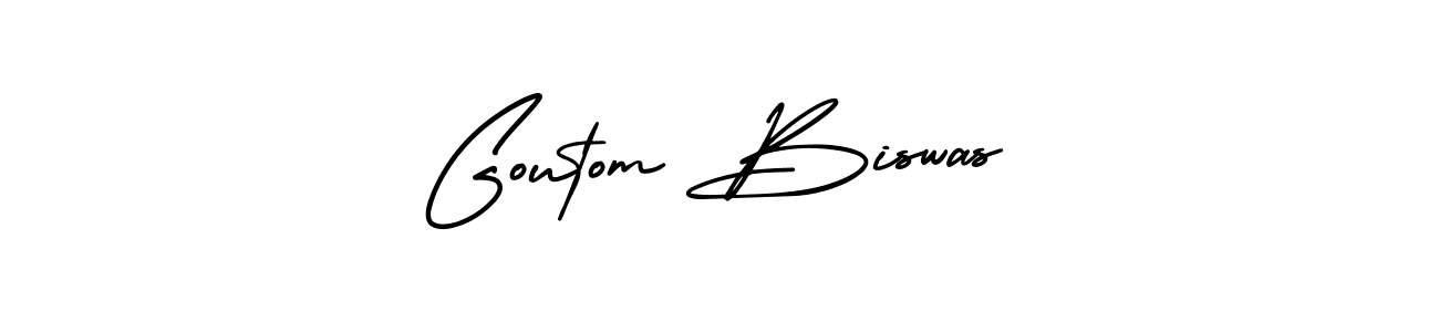 How to make Goutom Biswas name signature. Use AmerikaSignatureDemo-Regular style for creating short signs online. This is the latest handwritten sign. Goutom Biswas signature style 3 images and pictures png