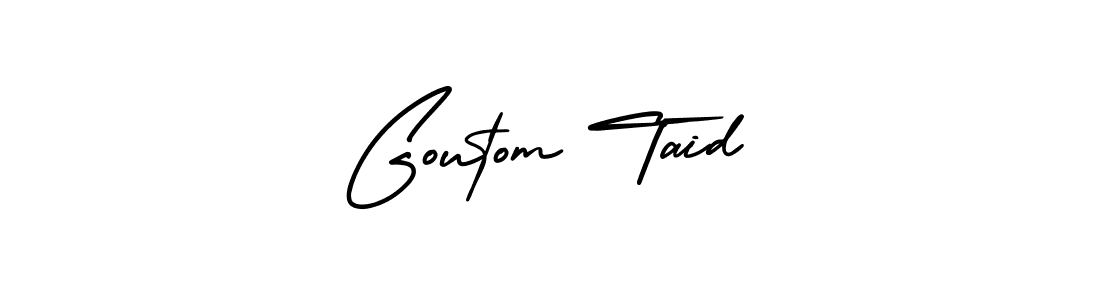 Goutom Taid stylish signature style. Best Handwritten Sign (AmerikaSignatureDemo-Regular) for my name. Handwritten Signature Collection Ideas for my name Goutom Taid. Goutom Taid signature style 3 images and pictures png