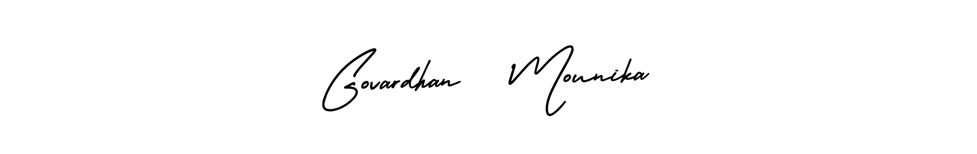 Make a beautiful signature design for name Govardhan   Mounika. With this signature (AmerikaSignatureDemo-Regular) style, you can create a handwritten signature for free. Govardhan   Mounika signature style 3 images and pictures png