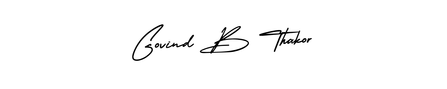 Make a beautiful signature design for name Govind B Thakor. With this signature (AmerikaSignatureDemo-Regular) style, you can create a handwritten signature for free. Govind B Thakor signature style 3 images and pictures png