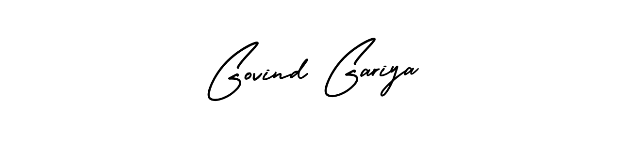 You should practise on your own different ways (AmerikaSignatureDemo-Regular) to write your name (Govind Gariya) in signature. don't let someone else do it for you. Govind Gariya signature style 3 images and pictures png