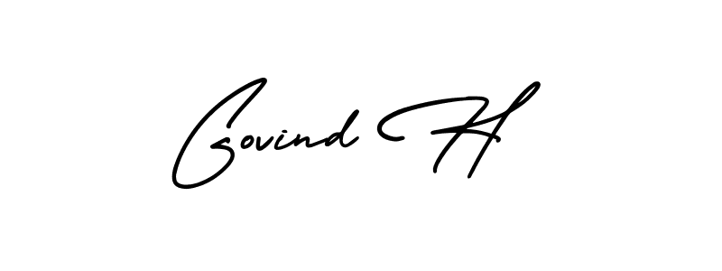 Design your own signature with our free online signature maker. With this signature software, you can create a handwritten (AmerikaSignatureDemo-Regular) signature for name Govind H. Govind H signature style 3 images and pictures png